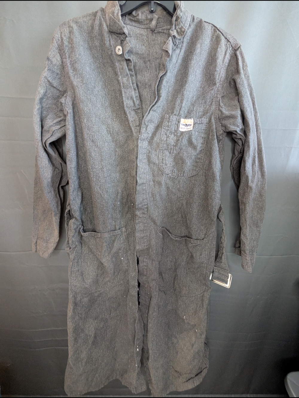 Vintage 1950s HERCULES Sears Salt and Pepper Covert Cloth Shop Coat - EUC